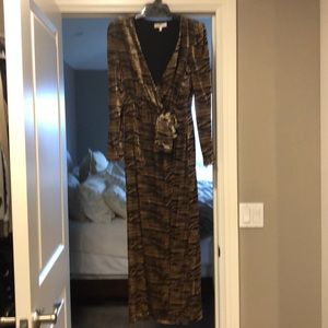 Women’s wrap tie front  tiger print dress